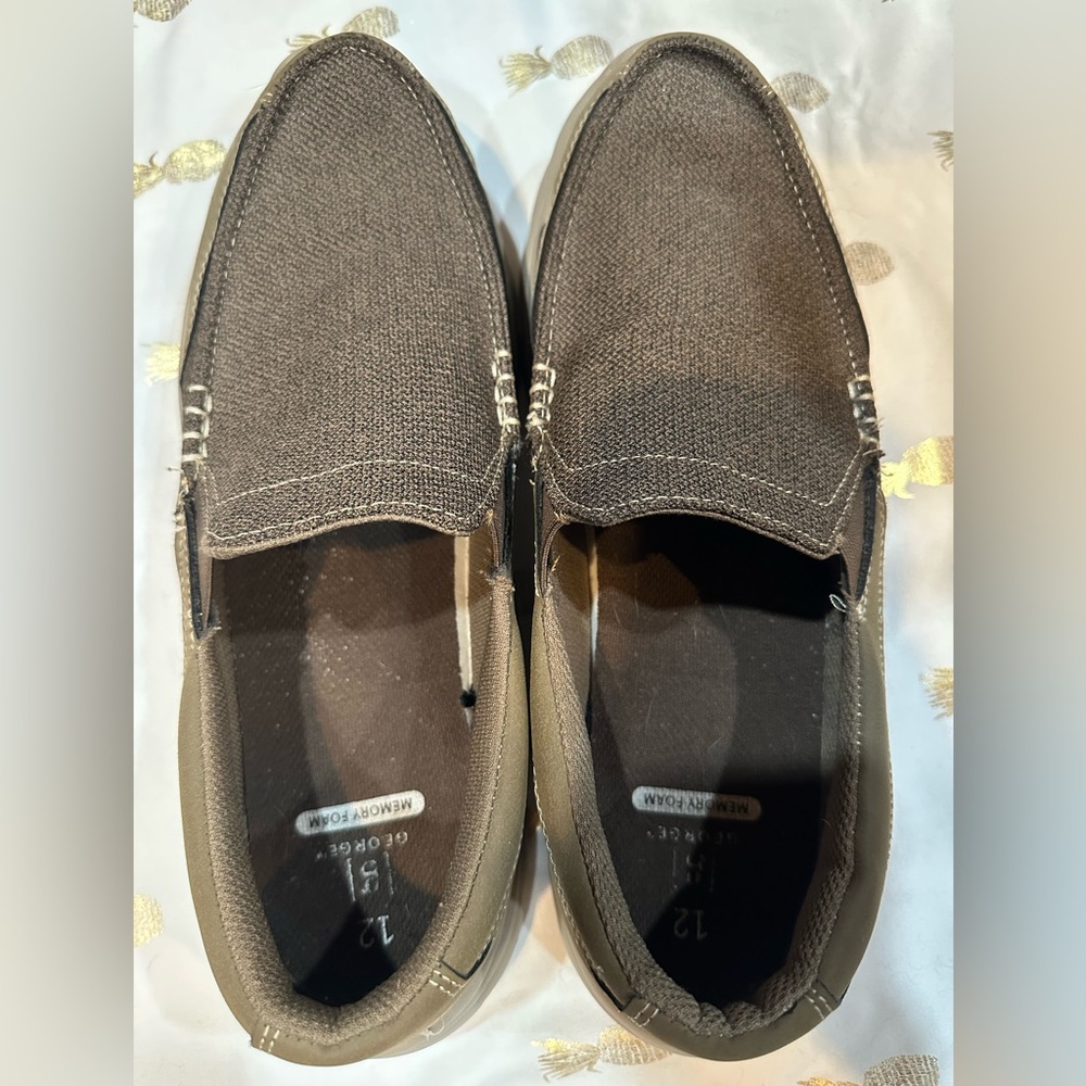 George Men's Casual Slip-On Shoes - Tan/Taupe Neutral Color. Mens Sz 12. GUC